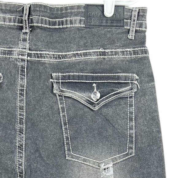Celebrity Ace Women Black Grey Denim Jeans Junior Plus 18 Boot Cut High Rise NWT - Picture 5 of 12
